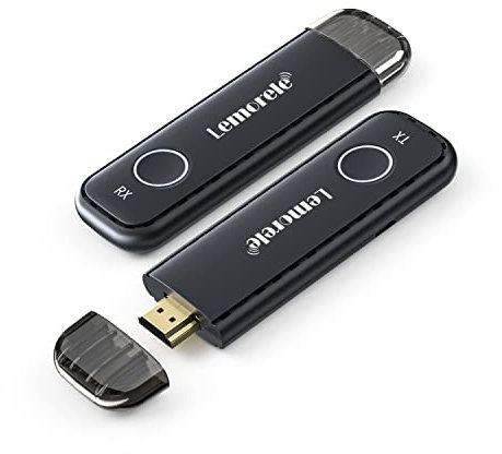 Lemorele 5G Transmetteur HDMI sans Fil avec Emetteur et Récepteur, 164FT/50M Kit d'extension HDMI Lecteur de Streaming Audio Vidéo, pour Laptop/PC/Camera vers HDTV/Projector/Monitor