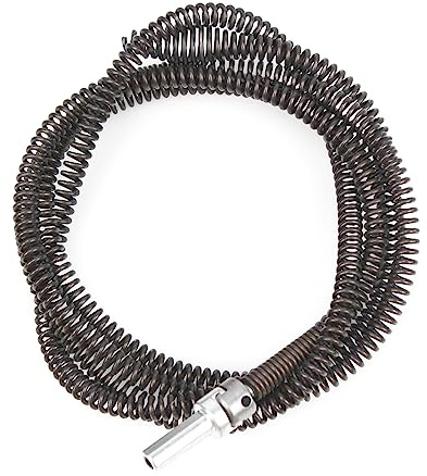 10mm Heavy-Duty Drain Auger Snake Cable with Drill Adapter - 6.5Ft/2M Flexible Plumbing Clog Remover for Kitchen, Bathroom, Toilet, Shower Sink & Pipe
