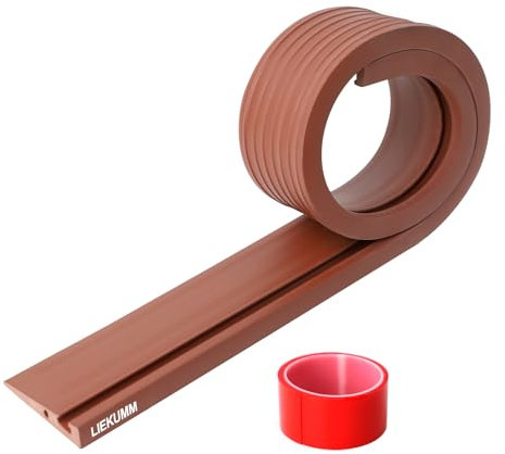 LIEKUMM 1,5 cm Höhe PVC Rollstuhlrampe, 800 kg Tragkraft Tragbar Türschwellenrampe für Treppen, Rampe Rollstuhl für Elektro-Rollstuhl, Kinderwagen, Garage, Saugroboter, Braun