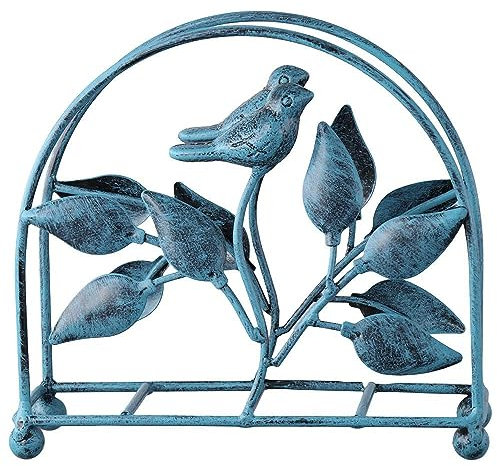 hobbyme Klassischer Serviettenhalter/Tischtuchspender aus Gusseisen mit Vogel und Baum