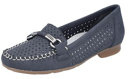 Rieker 40065-14 Damen Slipper Synthetik blau/rot/weiß blau/rot/weiß