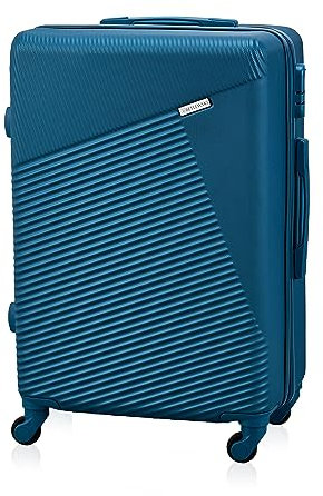 BETLEWSKI - Mittelgroß Koffer Hartschale - Reisekoffer mit 4 Rollen - Leicht Hartschalenkoffer ABS Rollkoffer mit Schloss - Modell Jupiter - Größe 66 cm x 43 cm x 27 cm 63 Liter - Blau