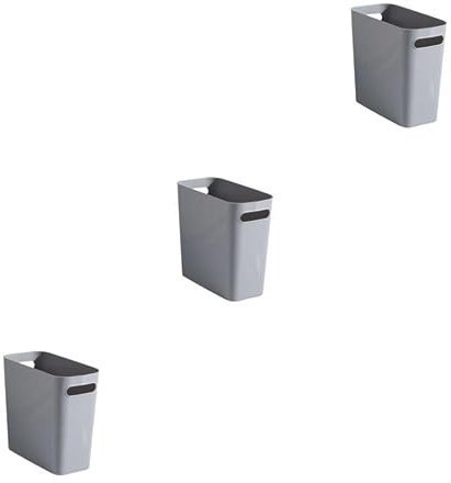 rongweiwang 3 Juegos de Bote de Basura de plástico Papelera Contenedor de Basura Color sólido Exterior Cocina de Capacidad Artículos Diversos Gris, Gris 3Conjunto