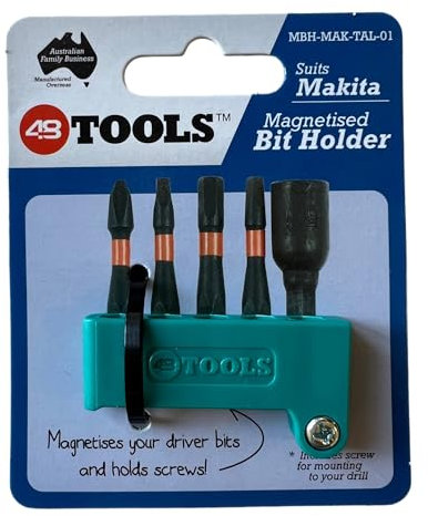 48 Tools Magnetischer Bithalter für Makita Akkuschrauber | Grün-Blau | Robustes Design | Präzise Bithalterung | Ideal für professionellen Einsatz