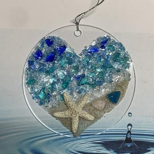Meokro Sea Sun Catcher Crashing Ocean Wave Beach Suncatcher for Window Beach Suncatcher On Acrylic Circle Sea Pieces Light Catcher for Beach Themed Home Decor and Room Decor