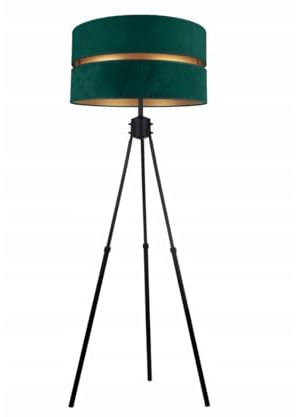Stehlampe Wohnzimmer Dunkelgrün-Gold Stehleuchte Standleuchte mit Dreibeinstativ Design Modern E27 Fassung Leselampe Max. 60W Wohnzimmerlampe Bettlampe