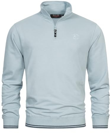 Indicode Herren INNate Sweatshirt Pulli mit Stehkragen und Reißverschluss | Bequemer Herrenpullover für Alltag und Sport, Sweatpullover, Sweater, Freizeitpullover, Basic Pullover für Männer