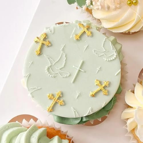 Christening Print Cookie Stamp Fondant Embosser with Square Cookie Cutter