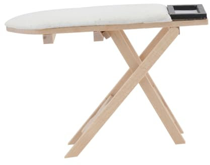 BESTonZON Table à Repasser Maison De Poupée Jouets pour Enfants Décoration De Maison De Poupée Décorations pour Les Salas De CASA Mini-Table Lacets en Miniature Bois Planche a Repasser