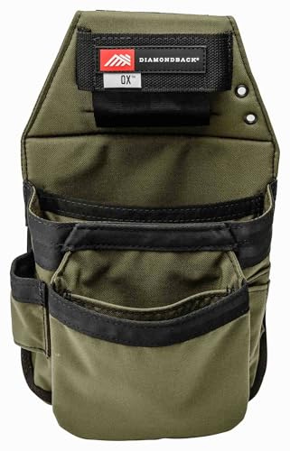 Diamondback Ox 2.0 Tool Pouch - Right-Sided Tool Belt Pouch - Ideal Carpenter & Electrician Tool Pouches for Tools, Punches & Fasteners