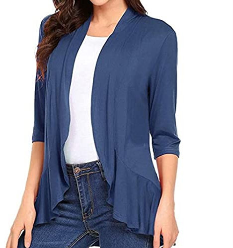 Brosche Groß Cardigan Top Kragen Strass (Navy, XXL)