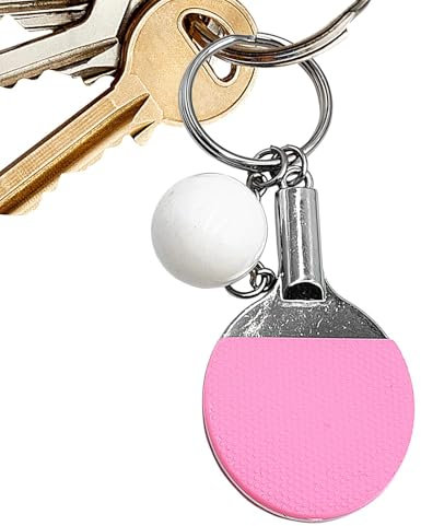 Porte-clés de tennis de table – Porte-clés sport en métal décoratif | Petit pendentif en forme de pagaie de | Porte-clés simulation de tennis de table pour la famille, les amis, les amateurs