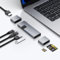 Hub USB C pour MacBook, USB-C Hub 7 en 2, pour Thunderbolt 4 Port, 4K 60Hz HDMI, Ethernet, 2 ports de données USB A, lecteur de carte microSD SD pour MacBook Pro 13, MacBook Air M1 M2 M3 iPad Dell