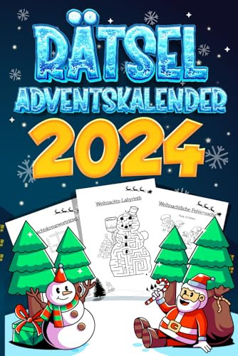 Rätsel Adventskalender 2024: Weihnachtskalender inkl. Kreuzworträtsel, Sudokus, Logikaufgaben & Fehlerbilder - Geschenk für Erwachsene