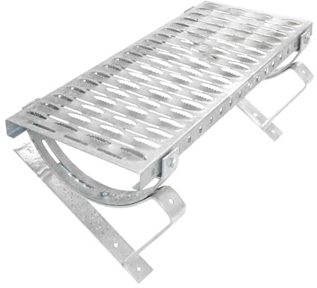 Decket Laufrost für Dach & Schornstein, Komplettset Typ U mit Dachtritt, Haltern, Befestigungen & Befestigungsschrauben, Trittfläche zur Bewegung auf dem Dach, Laufgitter, 150 cm Länge, Verzinkt