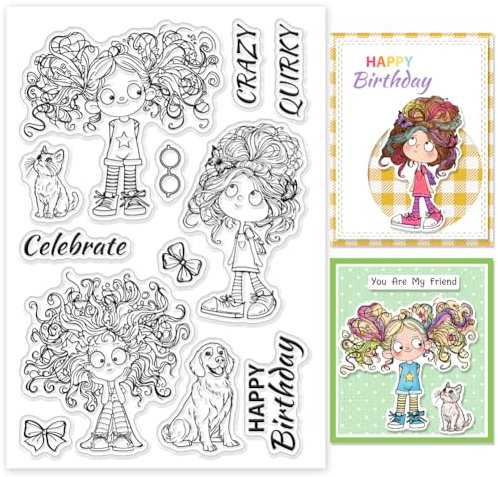 GLOBLELAND Transparente Stempel Mit Comic Figuren Zeichentrickfiguren Hunden Silikonstempel Siegel Welpen Haustiere Klare Stamps Für DIY Scrapbooking Karten Erstellen von Fotoalben