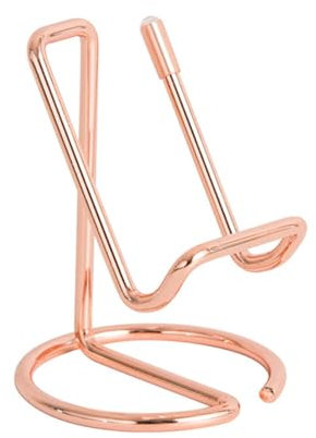 SEIWEI Rose Gold Metal Cell Phone Stand Vertical Business Card Display Holder Desktop Holder Stand for Office, Home, Exhibition, Meeting