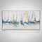 LZJAGXX Grand tableau de voilier Les voiliers se rassemblent dans le paysage du port à peindre Peinture nautique bleue Décoration murale 70x140cm Sans cadre