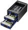 Boîtier NVMe Hybride 2*3.5 HDD+3*M.2 avec Ventilateur pour 2.5/3.5 SATA HDD/SSD, Boîtier Disque Dur USB3.2 Gen2 10Gbps supportant 2230/42/60/80/110 SSD avec Capacité de 68TB (2*22TB HDD+3*8TB M.2)