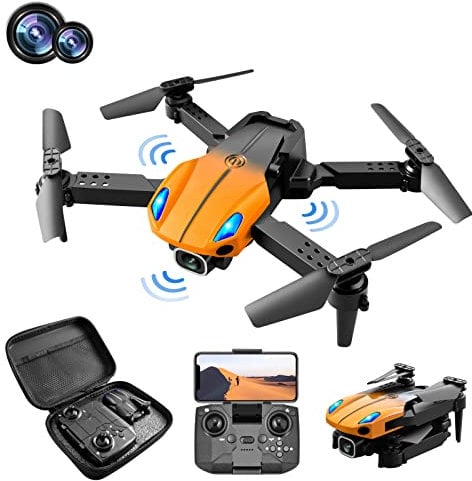 Chrystal Flying PRO FPV Foldable Helicopter Toy Obstacle KY907 Drone WIFI 4K RC Mini Avoidance Camera Airplane Quadcopter Helicopter Bones Airplane Mode (Orange, One Size)