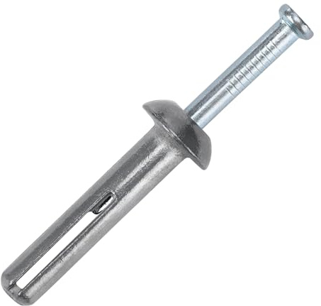 Sieqioor 1/4 x 1 Hammer Drive Nail in Anchors (50 Pack)–Carbon Steel Fasteners for Concrete, Brick & Block–Heavy-Duty Cement hammering Anchors