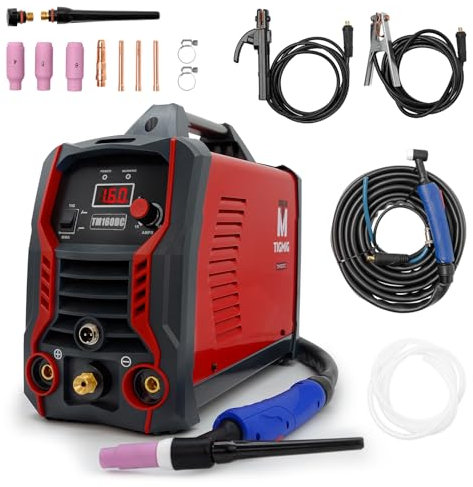 TIGMIG Saldatrice Inverter DC TIG e DC MMA, Modello TM 160 DC, Fino a 160A, Tecnologia IGBT, Innesco HF TIG, Compatta, Alto Rendimento, Pannello Digitale, Assistenza e Garanzia Italia