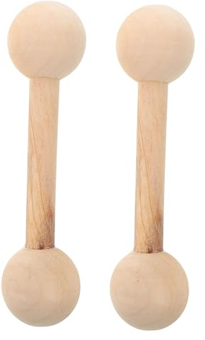 GALPADA 2 Stück Holz Dumbbells für Kleinkinder Handliche Kleine Hanteln zum Greifen Griffkraft und Feinmotorik für Jungen und Mädchen Fitness