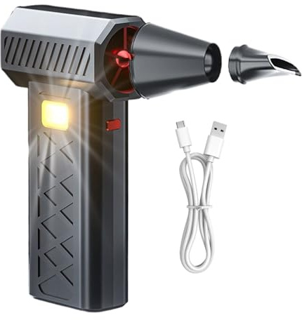 Kixolazr Soplador de nieve para coche, ventilador de secado de coche ajustable de 6 engranajes, soplador de nieve eléctrico con martillo de seguridad, para secar el polvo, parabrisas, ventanas