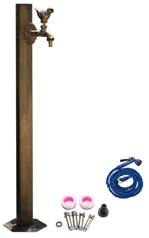 Zuiquity Fontana da Giardino Esterno Antica, Rubinetto Giardino in Acciaio Inox 304 Resistente al Gelo con Rubinetto in Ottone a Forma di Uccello