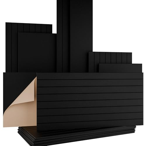 AKUSTIKO Akustikpaneele Selbstklebend 120x60cm - 4 Stück Schwarz Akustik Wandpaneele Schallschutz & Raumakustik Panels Filz 9mm Hexim Decken- & Wandverkleidung Ton Studio (2.88m²)