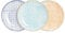 Nicola Spring Hand-Printed Dinner Plates - 25.5cm - 3 Colours - Pack of 6 - Porcelain Decorative Patterned Dining Dish Plates for Snacks, Starters, Dinner, Dessert