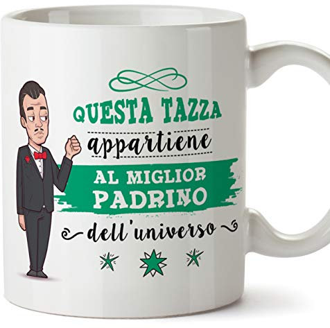 Mugffins Padrino Tazza/Mug - Questa Tazza Appartiene al Miglior Padrino dell'Universo - Idea Regalo Giorno di Pasqua/Battesimo - Tazza Miglior Padrino