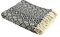 Home Deco Factory TX8003 Plaid Ethnique Frange Motif Carreaux, Coton, Ecru Noir, 150 x 120 x 1 cm