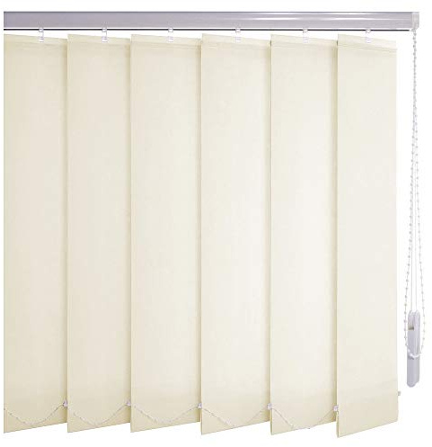 Sonnenschutz-HH® - Lamellenvorhang creme lichtdurchlässig - Breite 130 cm x 200 cm Höhe - Lamellenbreite 127mm Vertikaljalousie Vertikalanlage Schiebevorhang