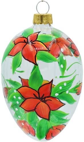 Vitbis Transparente Pastelleier – Handbemalte Glaskugeln – Ostern Weihnachtsbaum Frühlingsschmuck – Küchendekoration – Blumenmuster – Klassisches Design – 3St