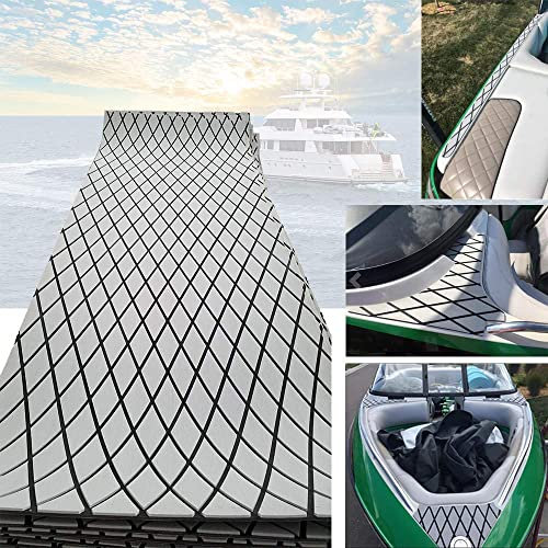 Boat Flooring Eva Foam Non-Slip Self-Adhesive Marine Flooring Sheet Boat Yacht Decking Faux Teak Flooring Mat For Motorboat Fishing Boat RV Floor Kayak Swimming Pool 27.5×74.8” Rhombus Pattern