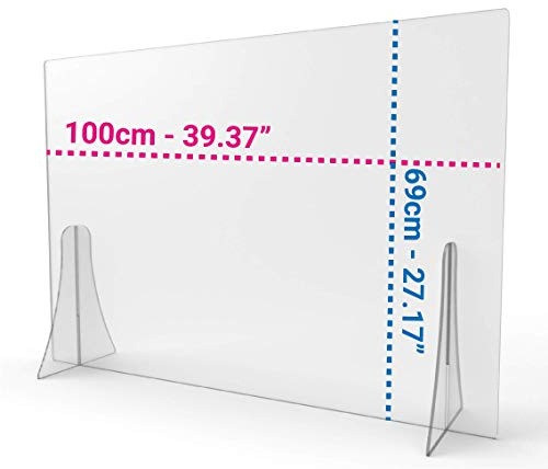 Trennwand trasparant | Siebparasputi 5 mm | Ideal für Büros - Geschäfte - Rezeption 100x69 cm