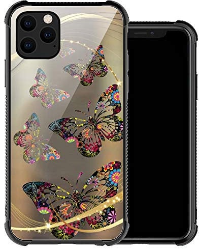 ZHEGAILIAN Compatible with iPhone 12 Mini Case,Butterflies 12 Mini Women Girls Case,Shockproof Anti-Slip Drop Protection with Soft TPU Bumper