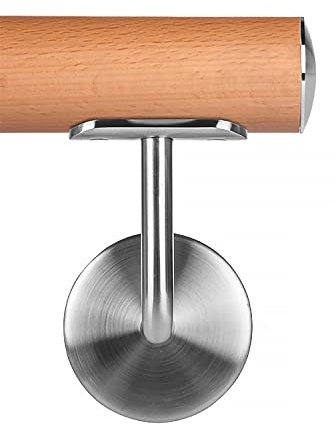 Buche leicht gedämpft Holzhandlauf Ø 42,4 mm Wandhandlauf 400 cm 4 Halter leicht gewölbt