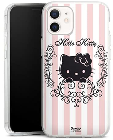 DeinDesign Silikon Hülle kompatibel mit Apple iPhone 12 Mini Case transparent Handyhülle Hello Kitty Hanami Offizielles Lizenzprodukt