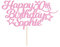 EDSG Personalised Happy Birthday Cake Topper Customized with Any Age Name Party Cake Decoration 16 18 21 40 60 Double Sided Glitter Card Baby Pink