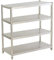 Fetcoi 4-Tier Edelstahlregal Gastro Schwerlastregal sehr stabil Edelstahl Regal Küchenregal Kühlraumregal Reinraum Ebenen bis zu 120x40x150cm