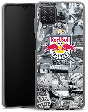 Slim Case extra dünn kompatibel mit Samsung Galaxy A12 Silikon Handyhülle transparent Hülle FC Red Bull Salzburg Red Bull Salzburg