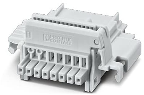 PHOENIX CONTACT TBUS8-25,0-PPPPPPPS-7035 Tragschienen-Busverbinder, 8 Polzahl pro Reihe, 2.54 mm Rastermaß, 32 V, Lichtgrau, 10 Stück