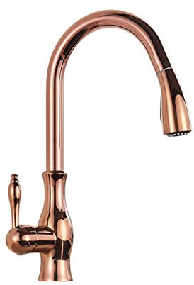 YHSGY Schwarz Bronze Küchenarmatur Herausziehbare Spray Heiße Und Kalte Mischbatterie Messing Einlochgriff Swivel 360 Grad