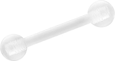 Treuheld® Piercing Stab aus Kunststoff | Farbe: Klar/Durchsichtig | Größe: 1,6mm x 16mm (Kugeln: 5mm)