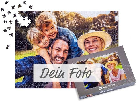 puzzleYOU Fotopuzzle selbst gestalten - Fotopuzzle 1000 Teile, graue Schachtel - Puzzle mit eigenem Bild erstellen - 1000 Teile Puzzle individuell Bedrucken
