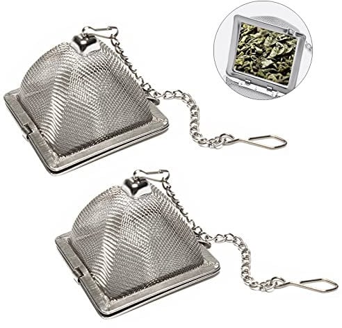 2 Stainless Steel Tea Strainers - Pyramid Tea Infuser with Food Grade Mesh, Perfect for Loose Tea and Mulling Spices