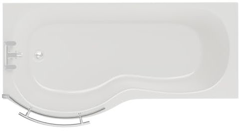 Wholesale Domestic Plage 1500mm Left Hand P Shaped Shower Bath with Towel Rail Bath Screen and Front Bath Panel
