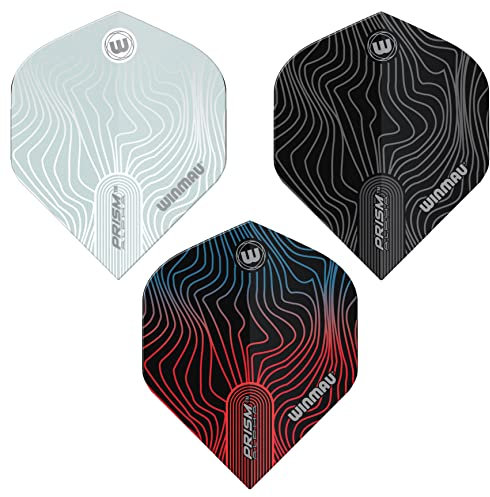 WINMAU Prism Alpha Solar Design Dart Flight Packs – 3 Sets pro Packung (9 Flights insgesamt) (einfarbig gemischt)